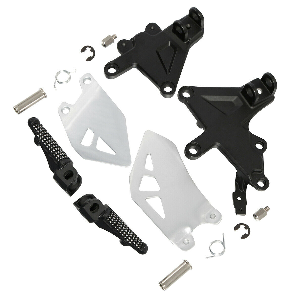 Front Foot Pegs Pedals Footrests + Brackets Fit For Kawasaki Ninja ZX10R 11-17