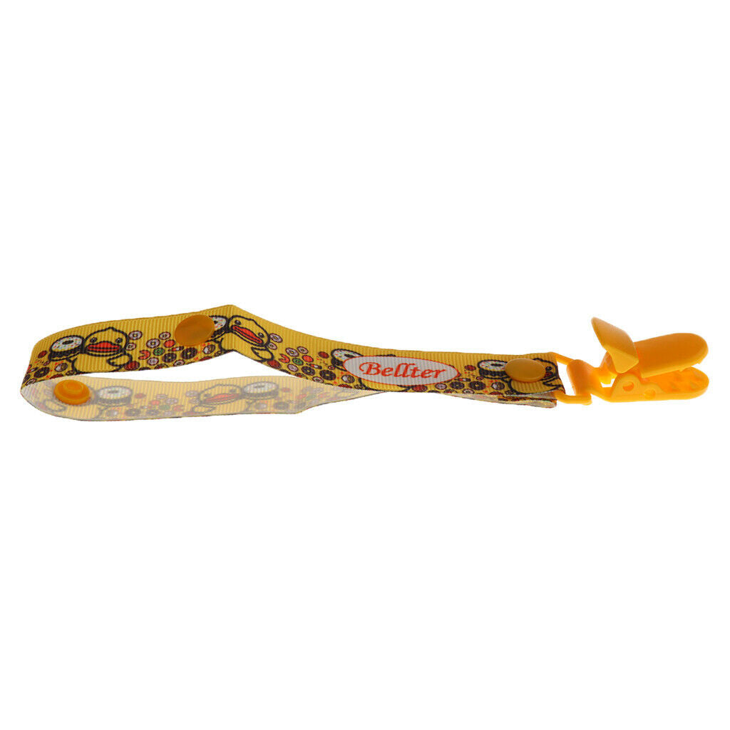 Baby Dummy Pacifier Soother Nipple Leash Strap Chain Clip Holder Yellow Duck