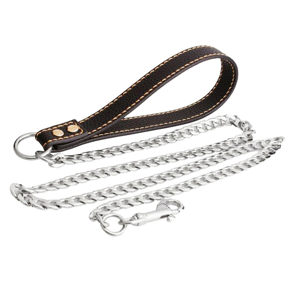 Dog Chain Leather for Small Medium Large Breeds - Obedience Training Slip Collar