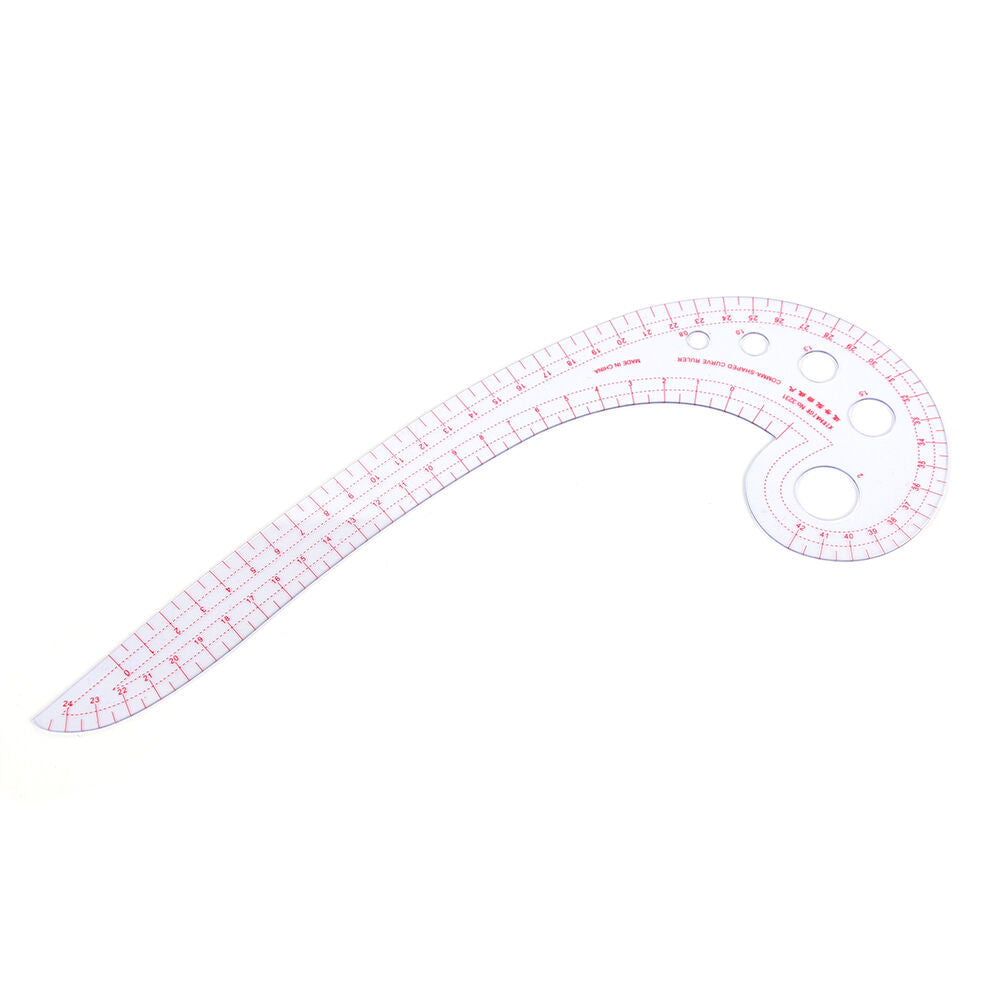 11.8" Long Comma Shaped Plastic Transparent French Curve Ruler Spl .l8