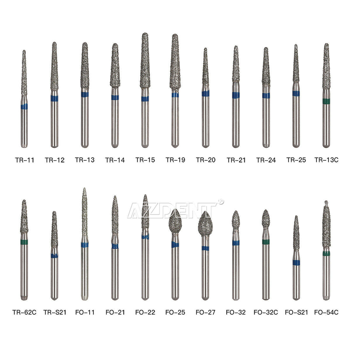200 Packs Dental MANI Diamond Burs Tooth Drill For High Speed Handpiece AZDENT