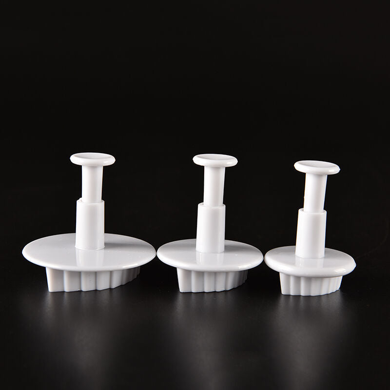 3Pcs Cake Xmas Leaf Plunger Fondant Decorating Sugarcraft Mold Cutter ToolM0URDD