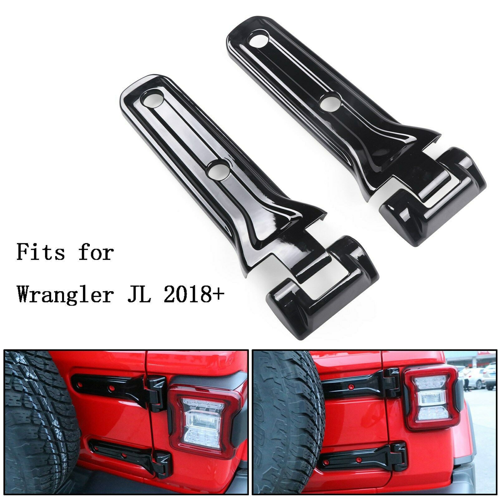 Black ABS Car Hood Engine Hinge Cover Trim For Wrangler JL 2018+ CN