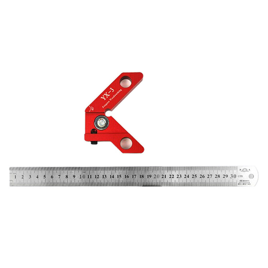 Woodworking Center Scriber 45 and 90 Degree Ruled Carpenter Ruler Gauge
