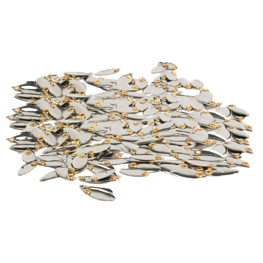 Metal Spoon Fishing Lures Hard Sequins Baits Silvery 100pcs