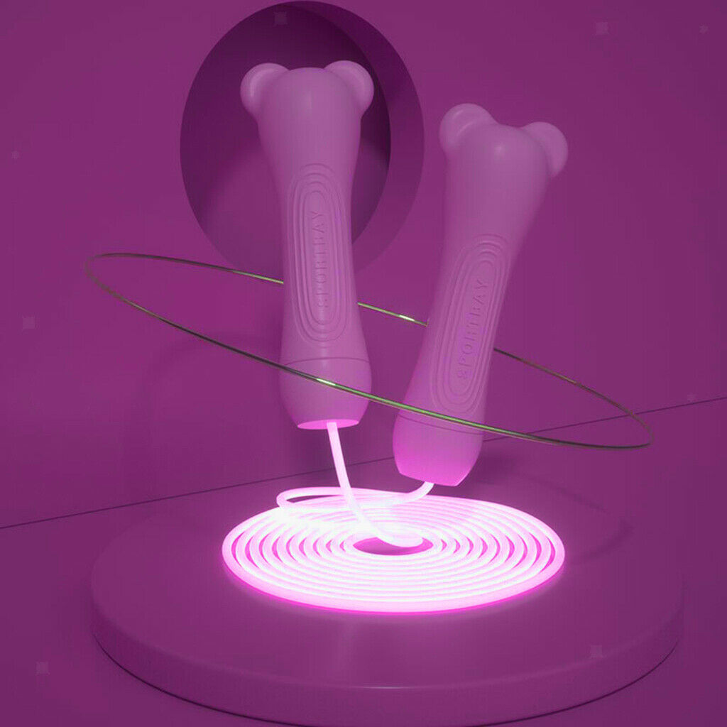 Glowing Luminous Skipping Rope with Skin-friendly Non-slip Handles for Adults,