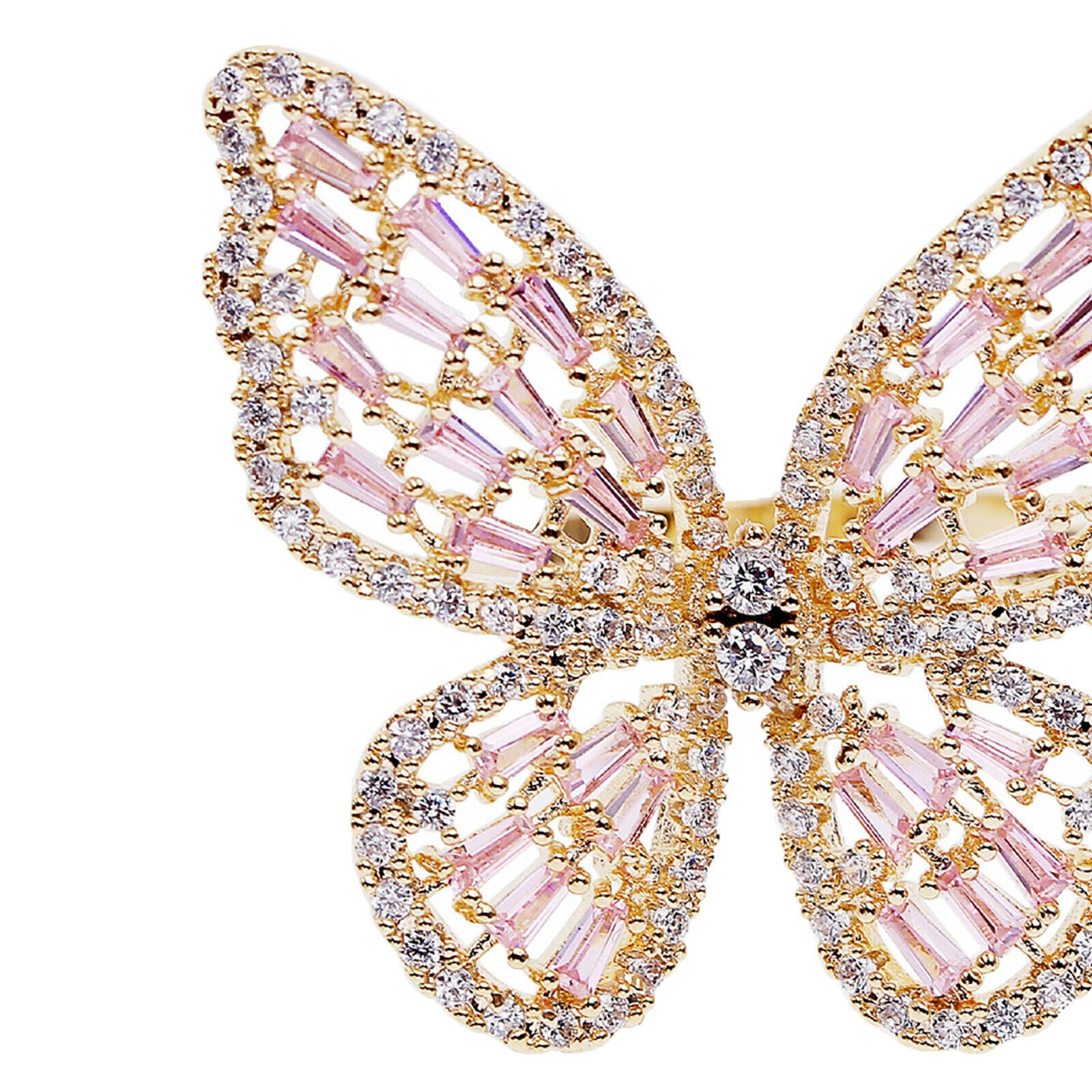 Crystal Rhinestone Butterfly Rings Gem Bow-Knot Knuckle Rings Party Jewelry