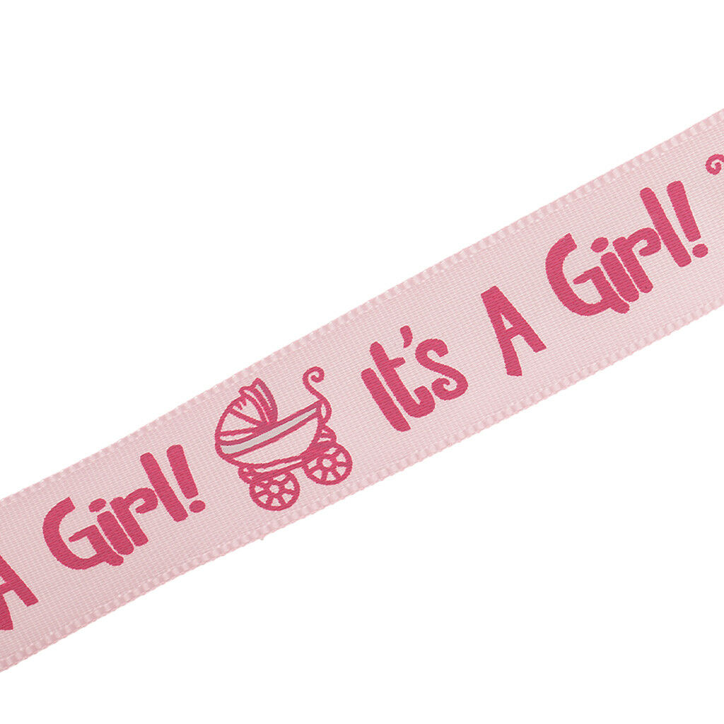 2 Rolls 20yd Boy Girl Baby Shower Satin Ribbon Gift Wrapping Decoration DIY