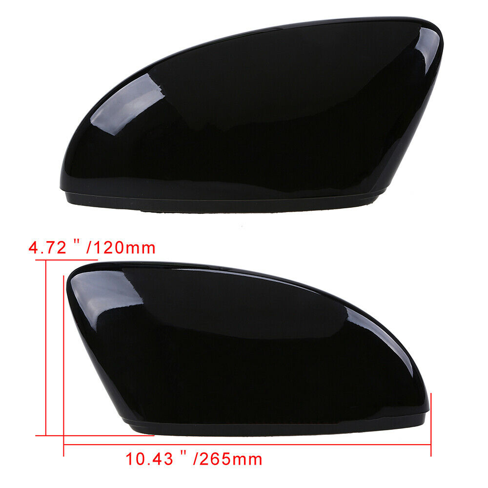 2X Rear View Mirror Trim Covers Gloss Black For VW Beetle Jetta Passat 2012-2016