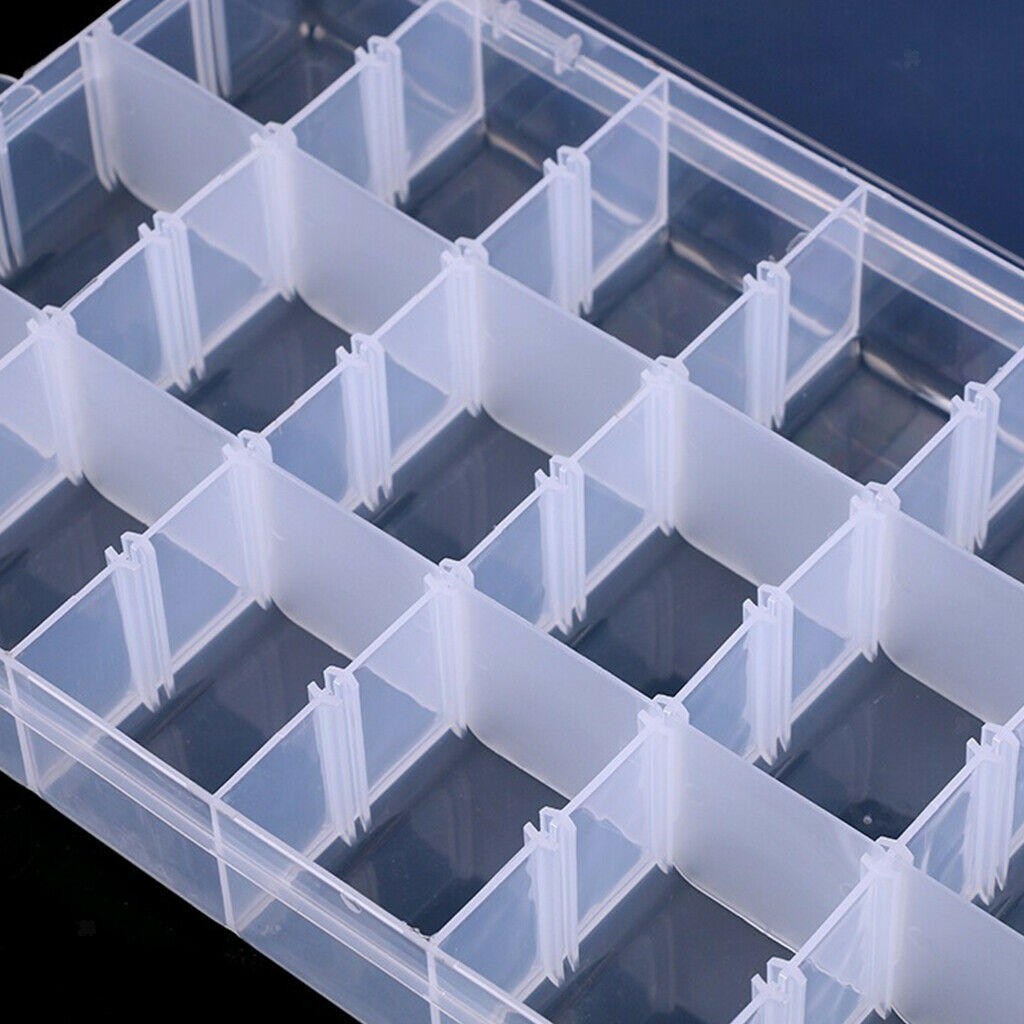 Clear Plastic Jewelry Storage Box Case Craft Organizer Bead 18 Grids