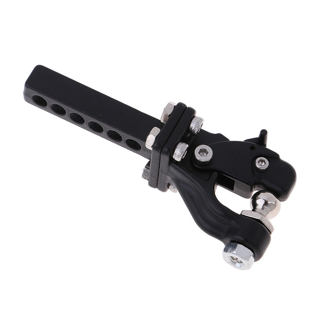 1:10 RC Crawler Metal Adjustable Drop Hitch Receiver Trailer Tow Bar (Black)