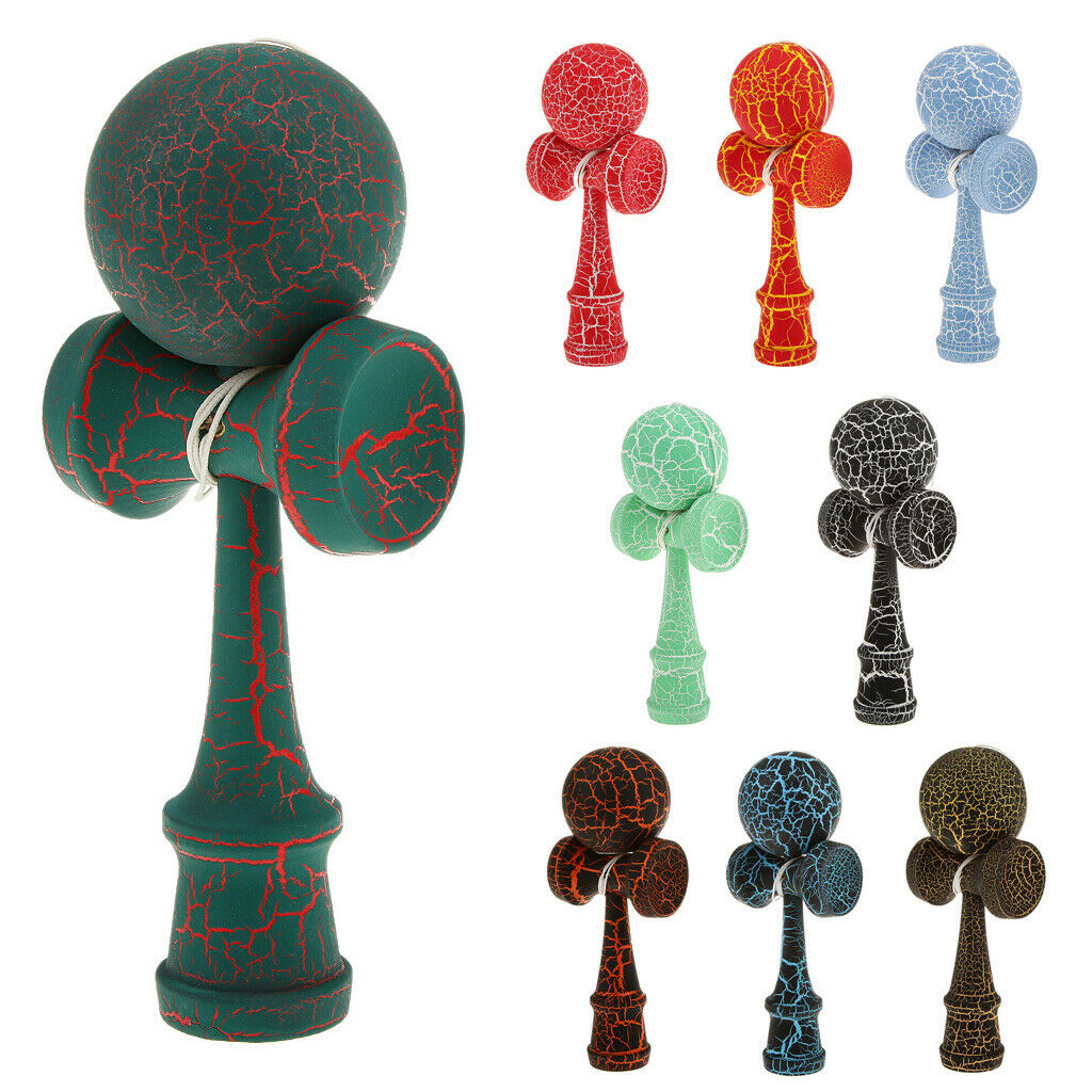 Crack Wood Games Painting Kendama Ball Kids Toys Black And Orange,