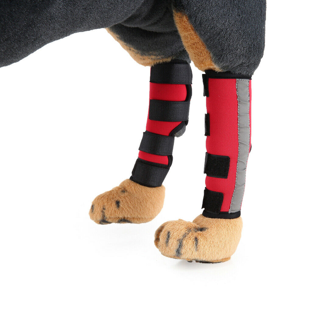 Pet Knee Pads Pet Leg Socks Pet Dog Puppy Protective Joints Protector Red S
