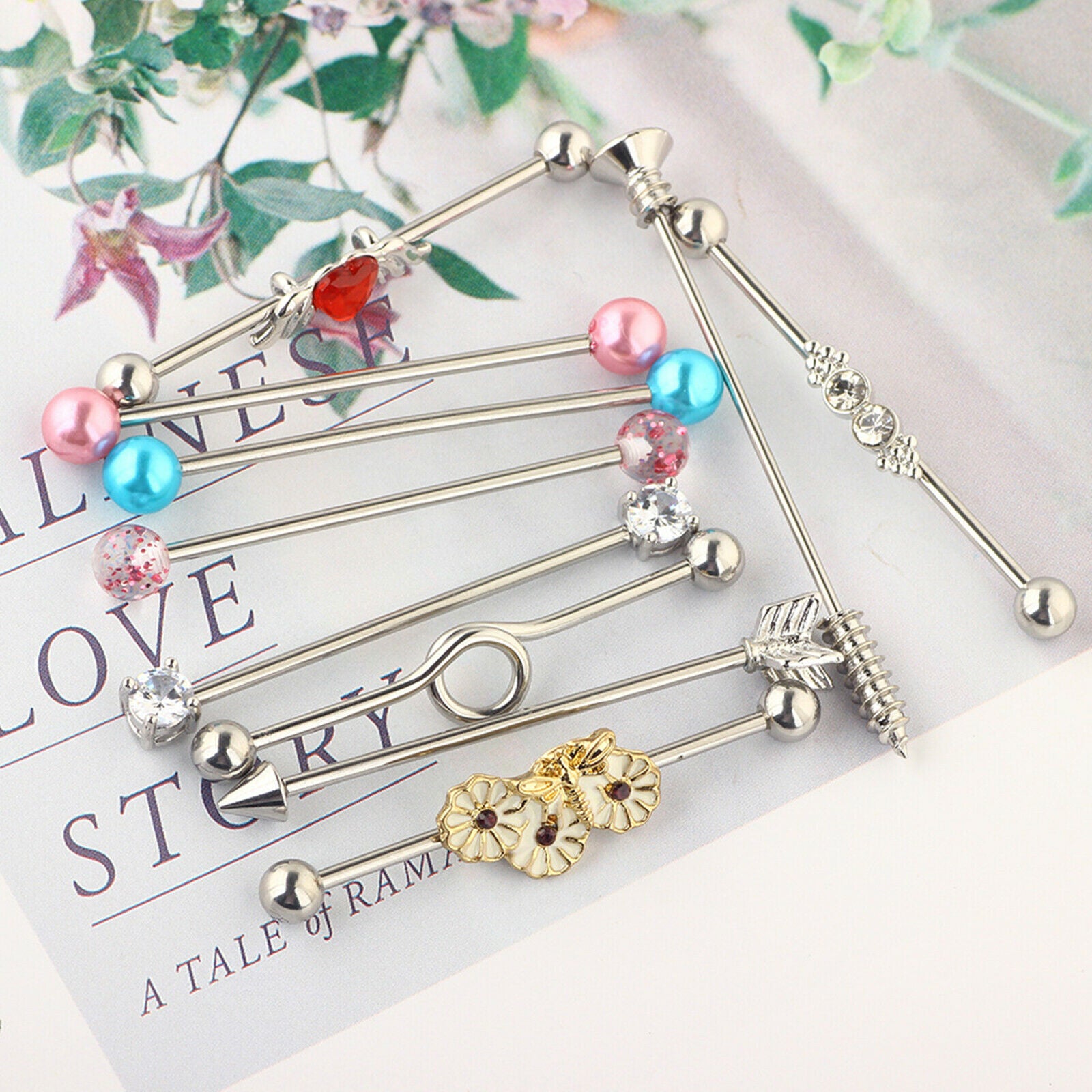 10X ear industrial piercing barbell earrings body jewelry  Piercing