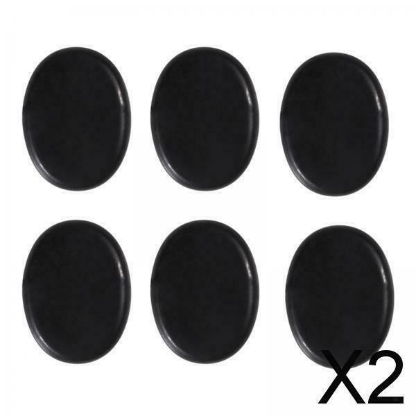 2X 6 Pcs Hot Massage Stone Set Natural Basalt Warmer Rock Kit  4 x 3cm