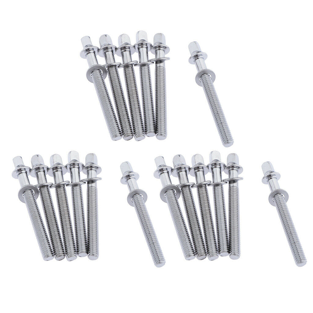 18x NEW Drum Tension Rods with Washers for Tom Snare Bass Drum Parts Accs