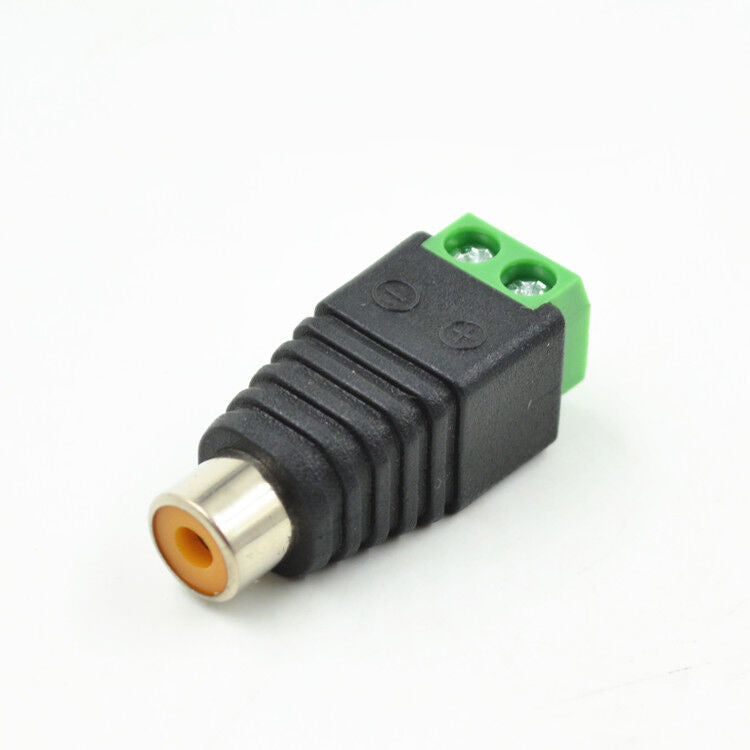 2Pcs Adapter RCA TV Female Jack to AV Screw CCTV Video/Audio Balum Terminal