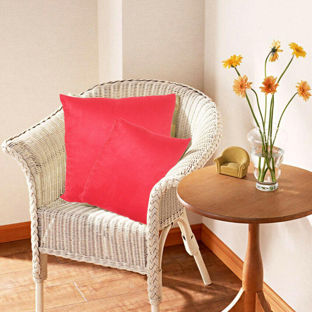 2 Pieces Decorative Velvet Luxury Pillow Case Suede w/ Hidden Zipper 60x60cm