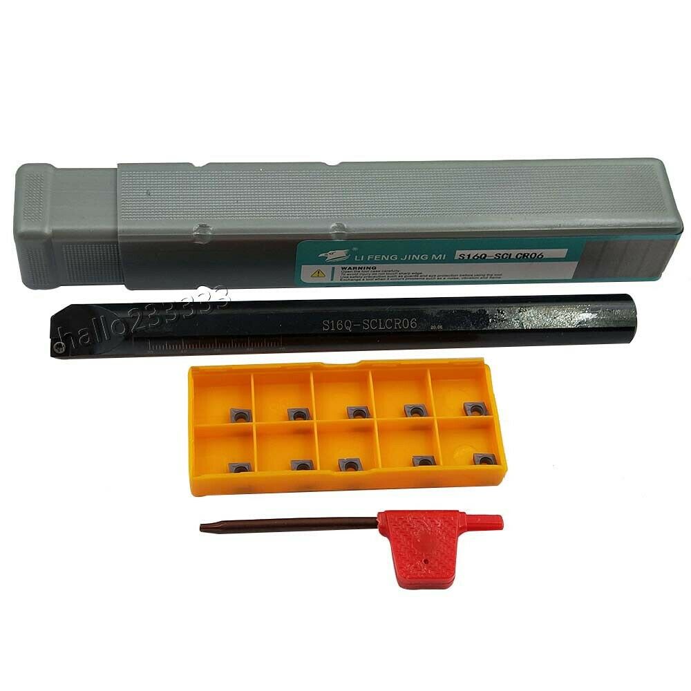 95° S16Q-SCLCR06 Lathe Boring Bar Turning Holder + CCMT060208 BP1125 CNC inserts