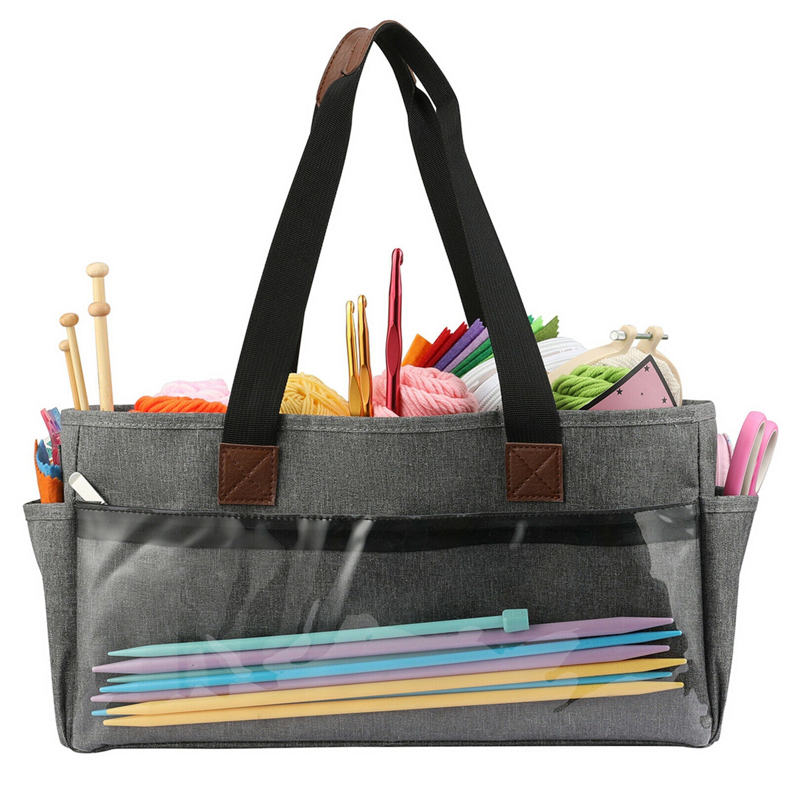 Portable Crochet Hooks Yarn Balls Artist Tote Bags Tools Organizer Storage