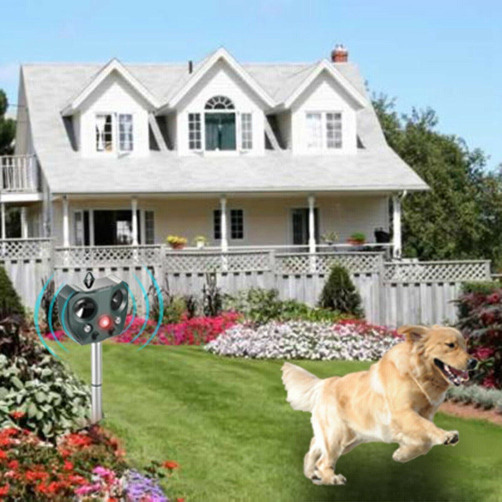 Outdoor Ultrasonic Pest Animal Repeller Garden Cat Dog Scarer Deterrent
