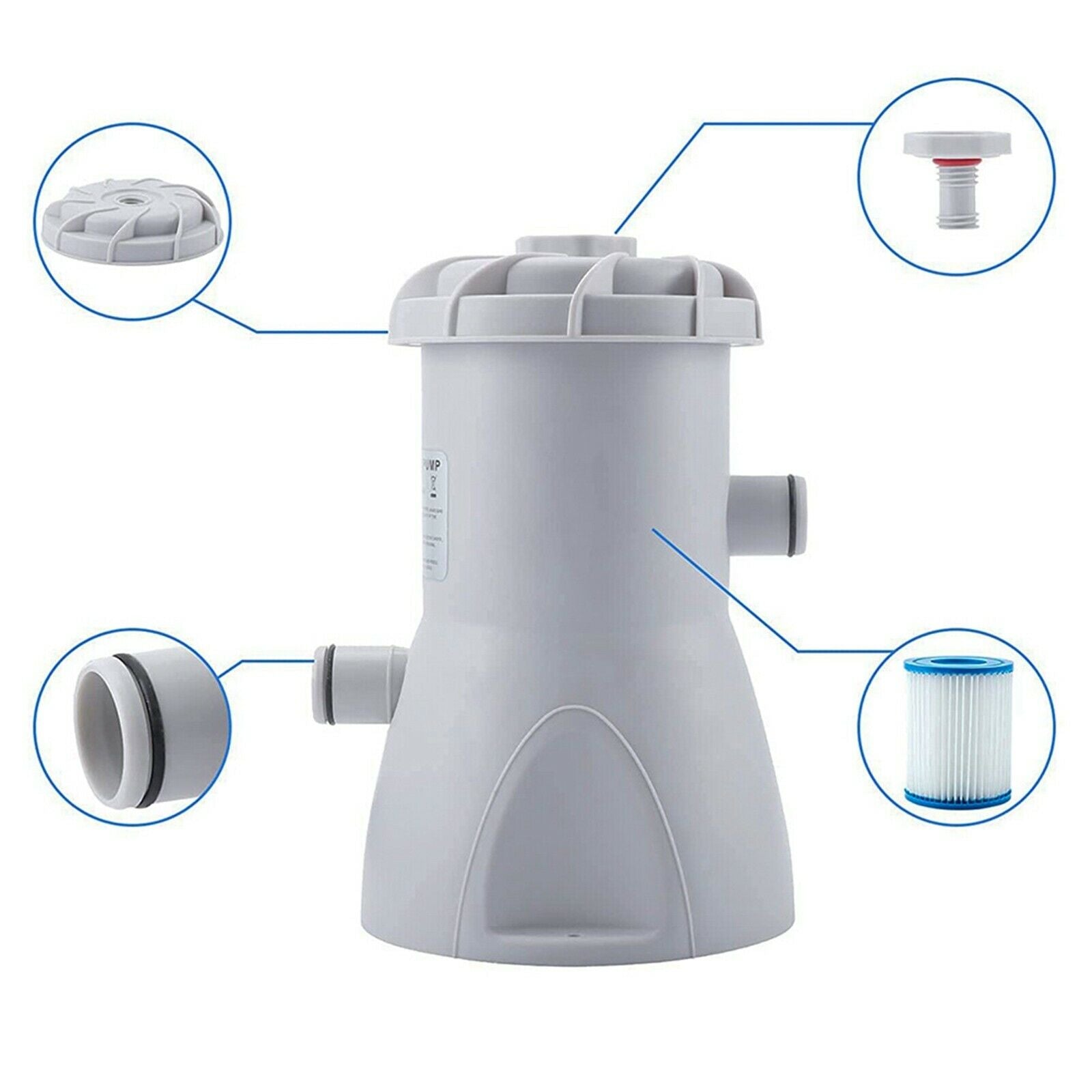 30W Electric Filter Pump For Pools 530 Gallons Paddling Pool Water Pump