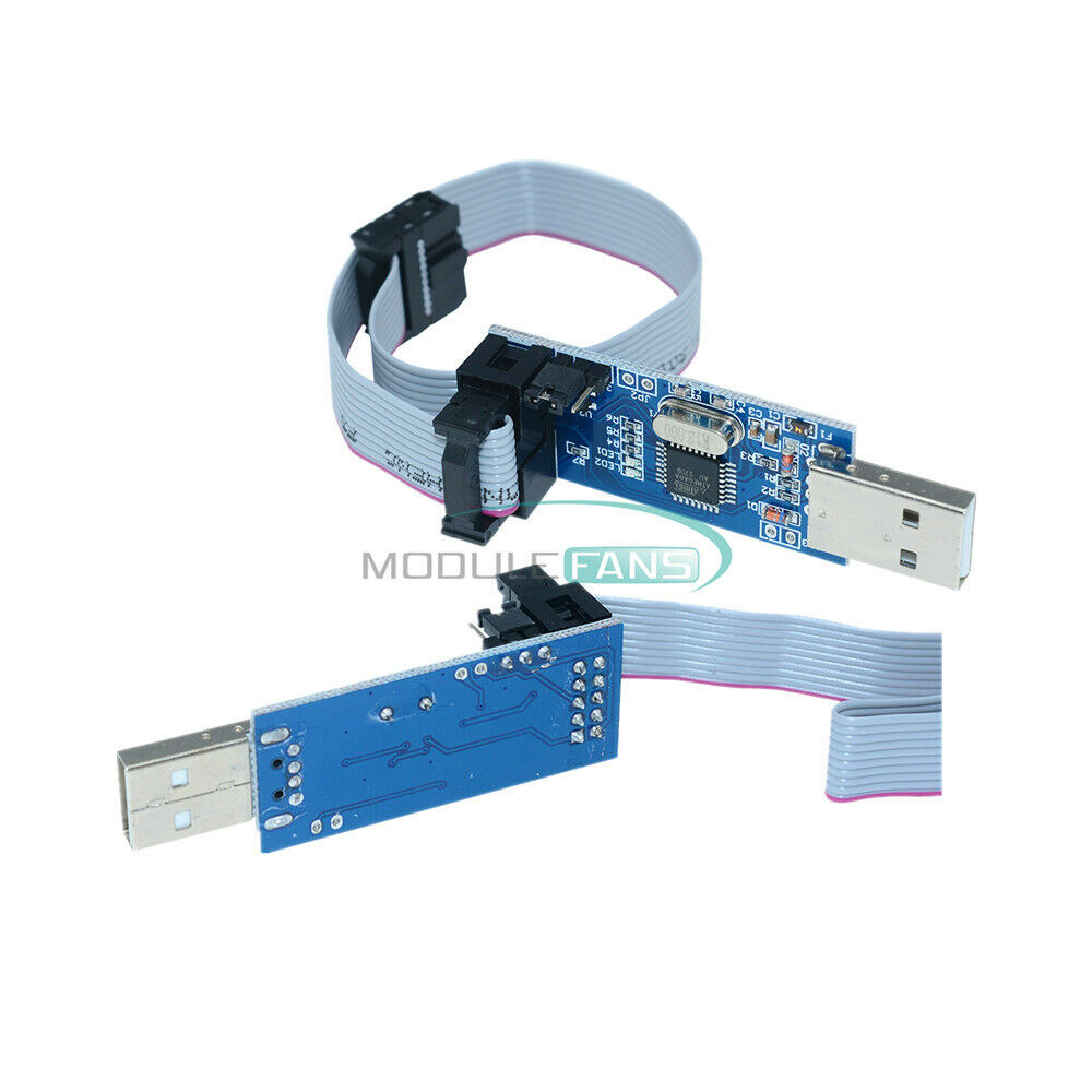 2PCS USB ATMEGA8 ATMEGA128 USBASP USBISP AVR Programmer Adapter 10Pin Cable 3.3V