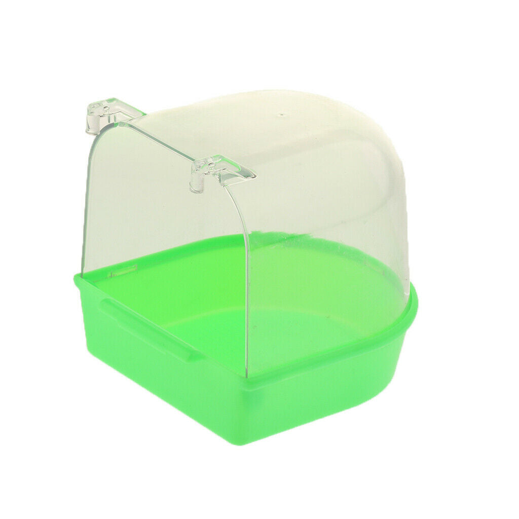 Transparent Plastic Bird Bath for Parakeets, Canaries, and Finches