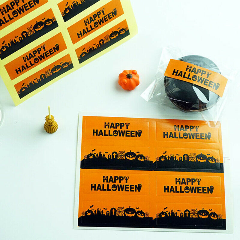 80pcs/set Halloween Pumpkin DIY Gift Stickers Label Kraft StickerBDAU