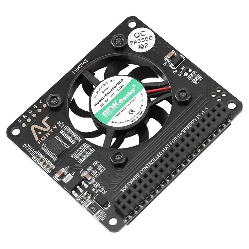 Argon Fan HAT for Raspberry Pi 4/ 3 Cooling Fan with Software Adjustable SpeF4T2
