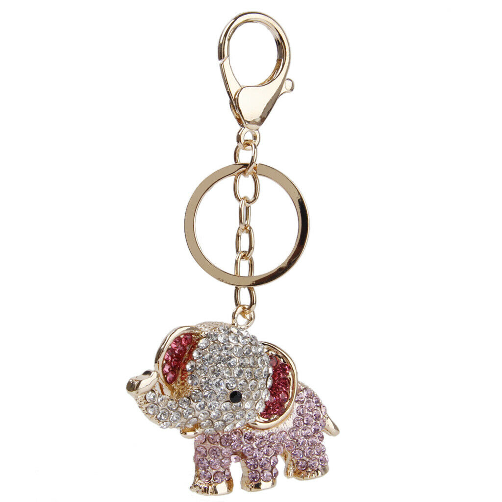 Crystal Rhinestone Keychain Elephant Pendant Key  Chain Key  Charm
