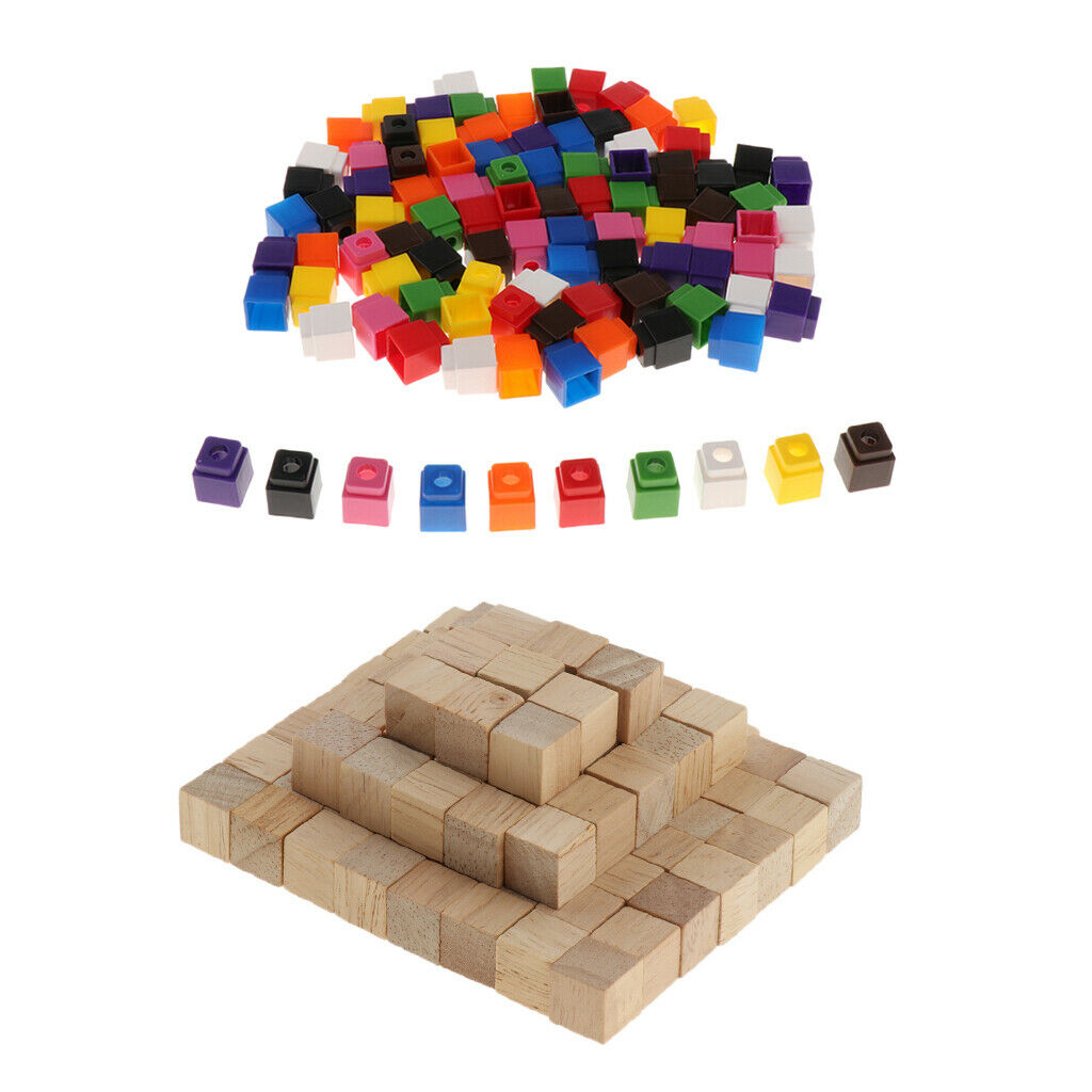 2cm Mathlink Cubes Math Snap Blocks 4-Color + Building Square Cubes Bricks