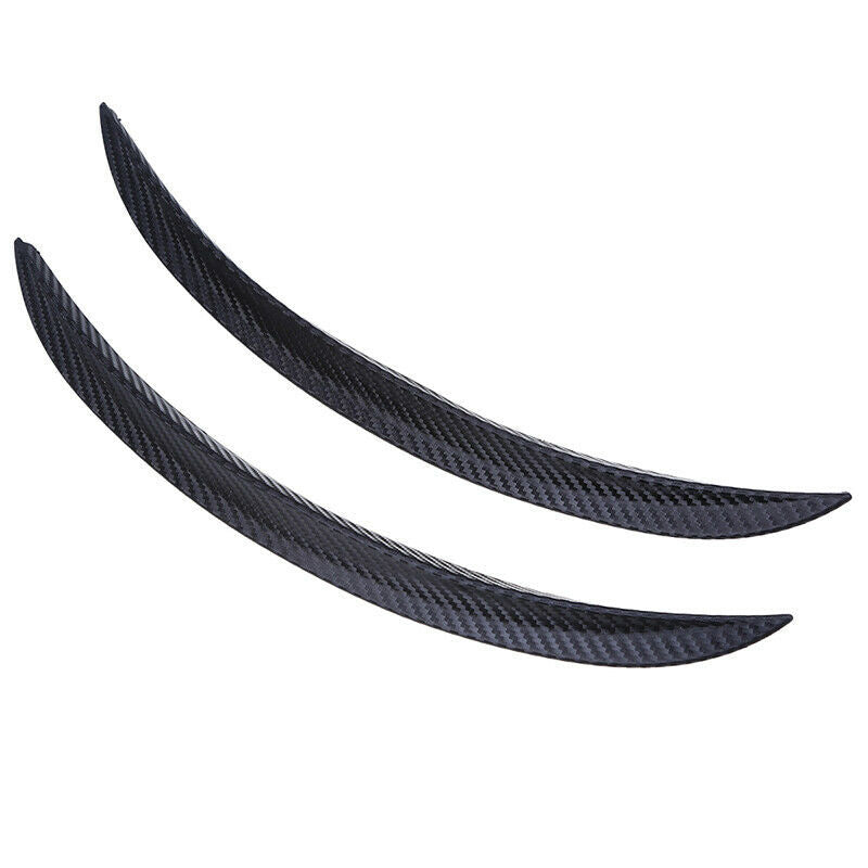 Pair Universal Car Body Fender Flares Wheel Trim Lips Carbon Fiber Texture Black