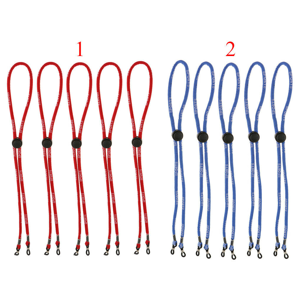 Adjustable Sports Goggles Cable Band Neck Strap Red And Blue
