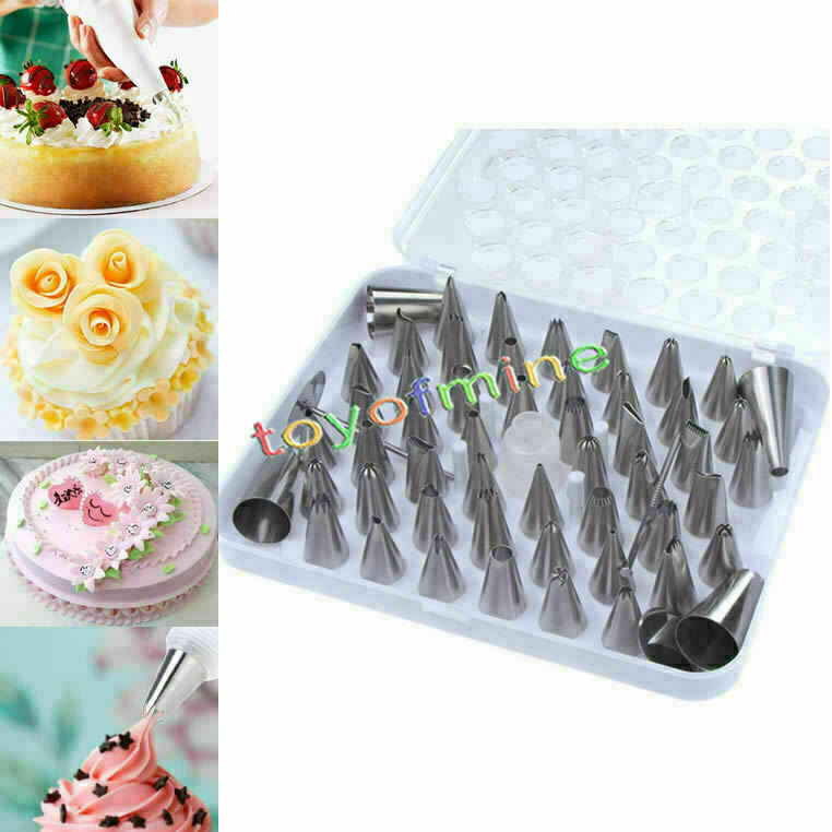 52X Icing Piping Nozzle Pastry Fondant Cake Decorating Tips Tool Set