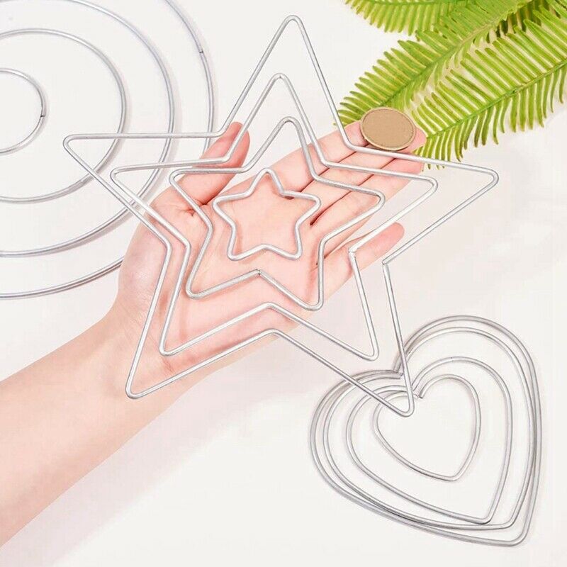 Metal s Hoops,Star/Heart/Round s Craft s Floral Hoop for Wreaths Macrame ProF7X6