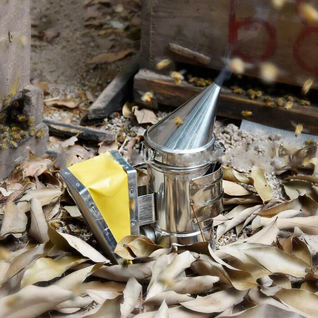 Steel Beekeeping Smoker Manual Bee Smoke Maker Transmitter Kit Hive Box Tool