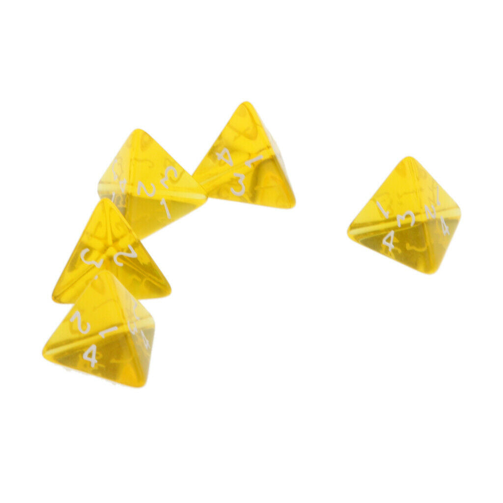 15Pcs Fun Acrylic D4 Dice for TRPG Math Teaching Party Game Casino Supplies