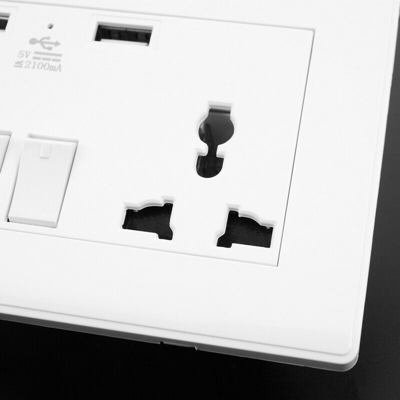 International Universal Plug Socket 2.1A Usb Wall Switch Socket 3 Holes Dual UZ2