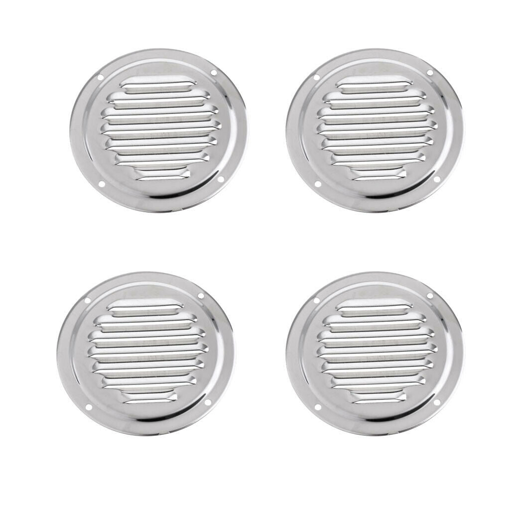 4x 4" Louvered Vent Marine Boat Yacht Air Vents Rustproof Air Ventilation