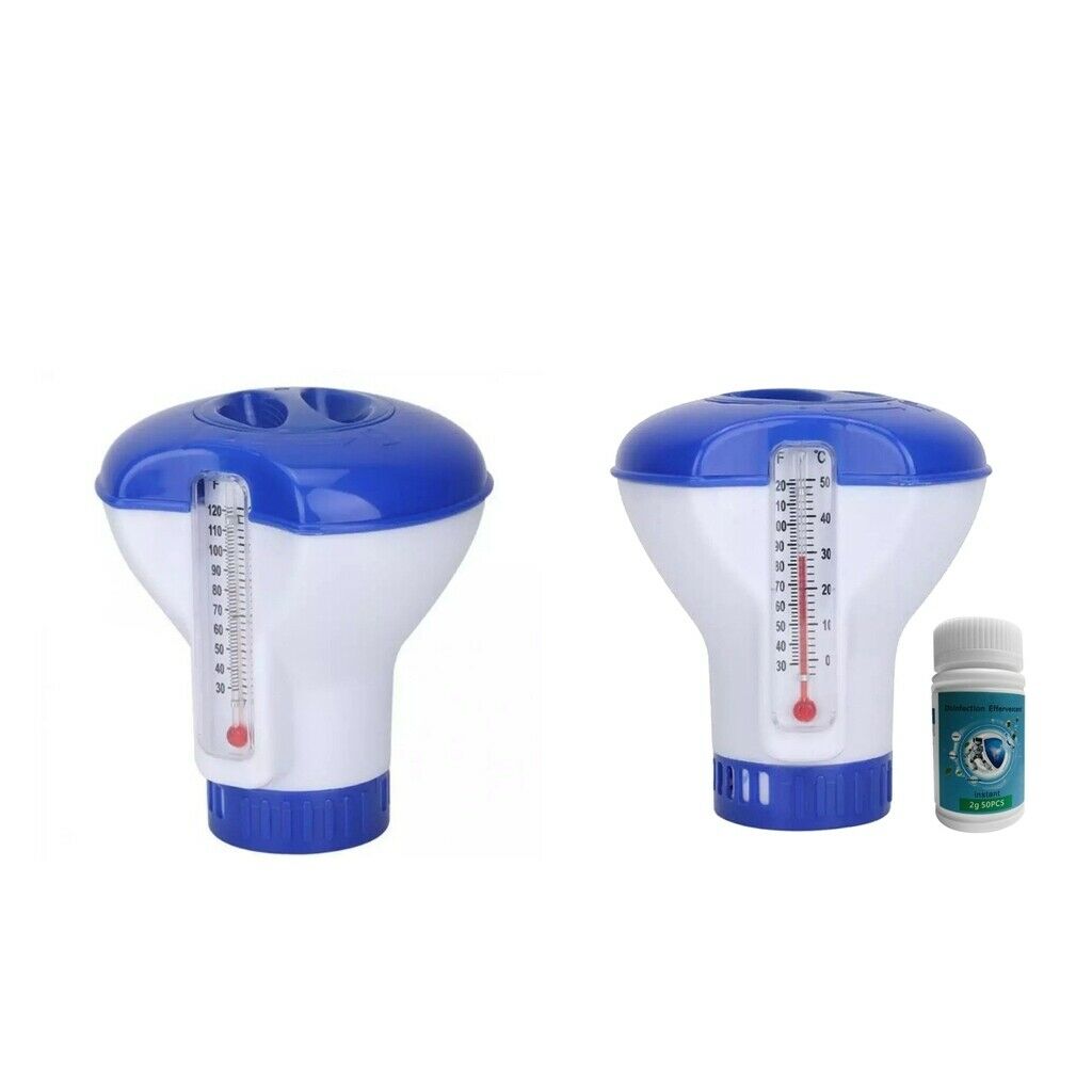 2Set Floating Chlorine Chemical Automatic Dispenser Feeder 5" with Tablets