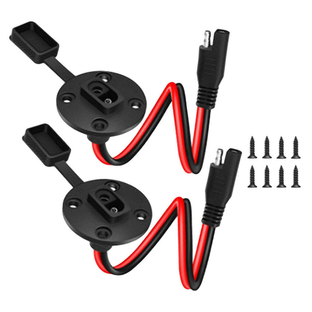 4 x 33cm Waterproof Solar SAE Single Head Line Socket Sidewall Port Connect Wire