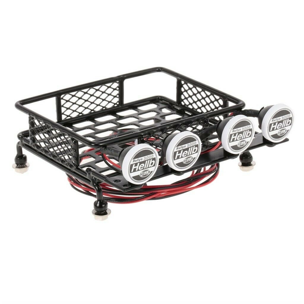1:10 Metal Roof Rack w/ LED Light Bar for Axial SCX10 HSP RC4WD RC Car