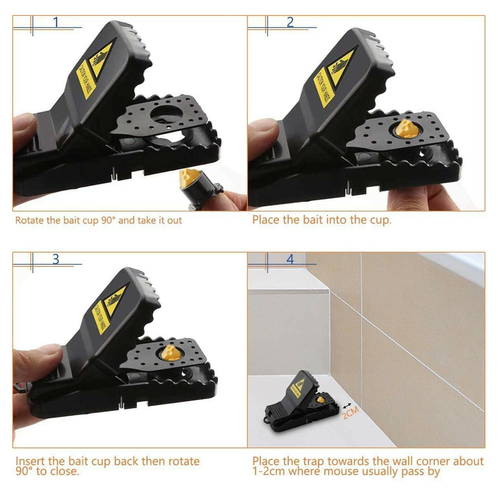 6PCS Reusable Mouse Trap for House Rat Traps Killer Spring Rodent Catcher
