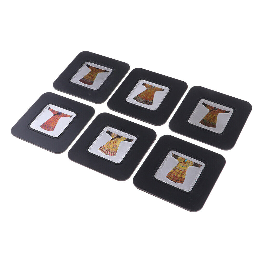 1 Set 9x9cm Creative Chinese Style Element Insulated Silicone Coasters Style 2