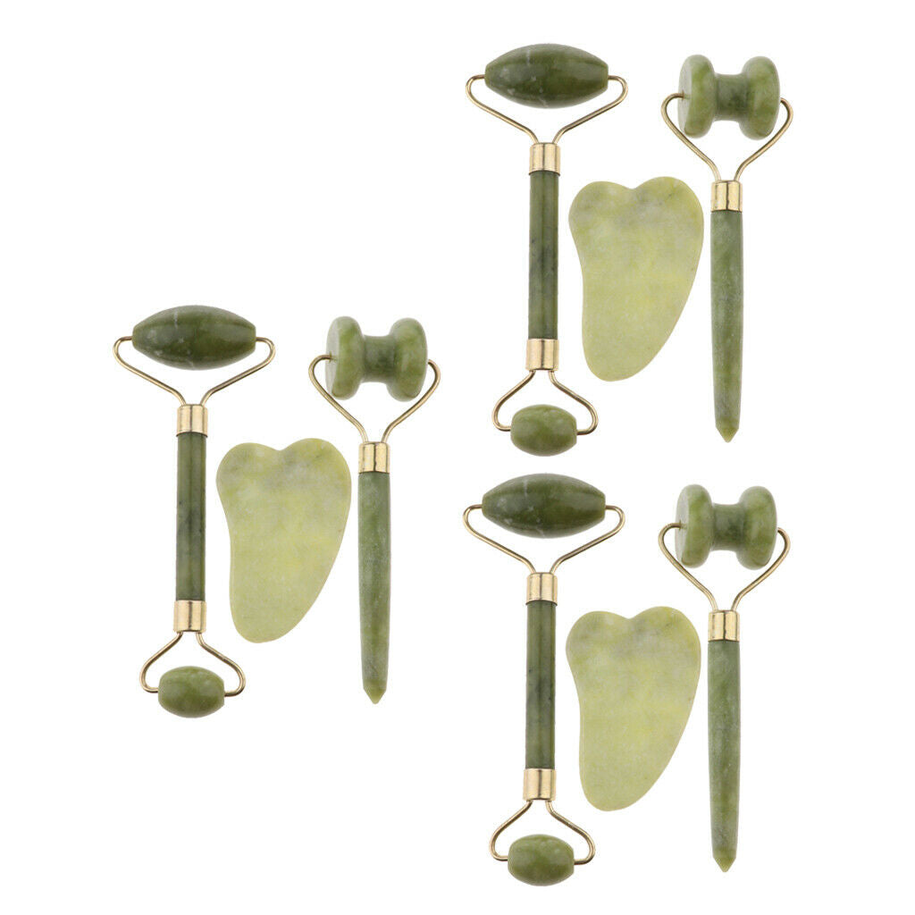 3 Sets Facial Jade Roller Massager Set for Face/Eye/Neck Lifting Tools