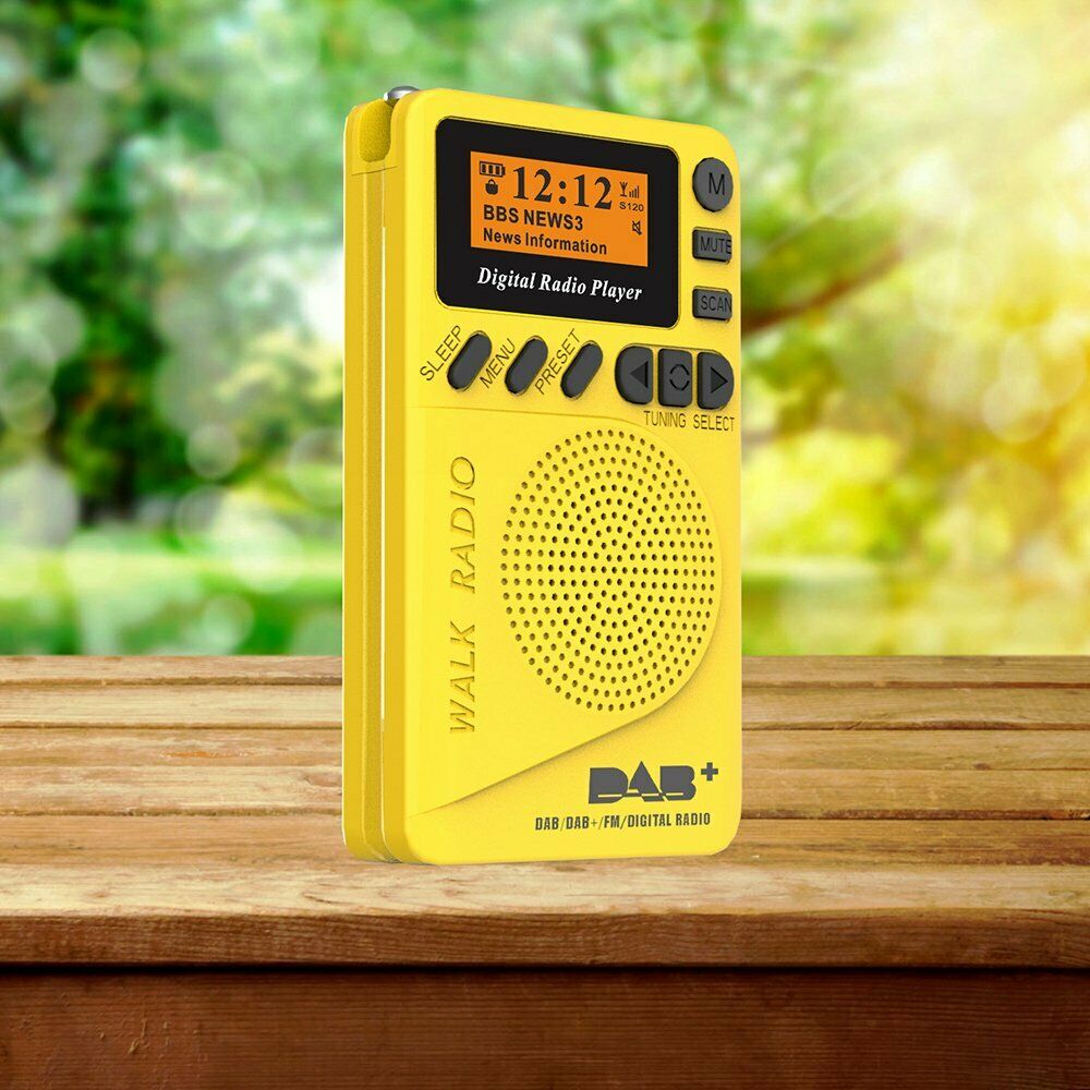 P9 Portable Mini Digital DAB/DAB + FM Radio Mp3 Player Supporting SD Card Yellow