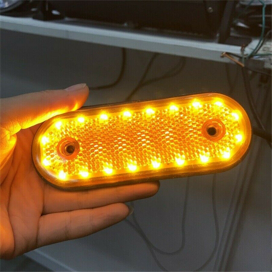 10X Amber 20LED Side Marker Indicator Light Lamp Caravan Truck Trailer Lorry 24V