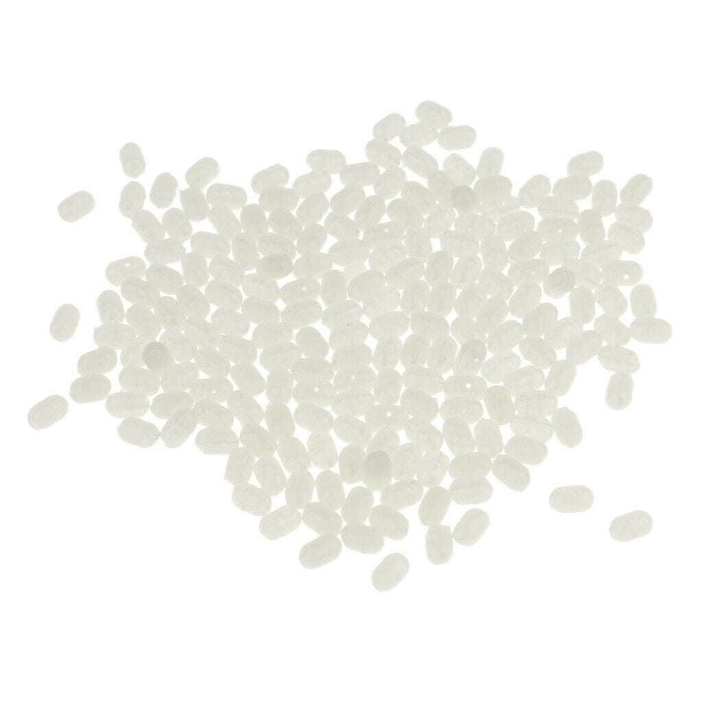 200pcs Transparent Oval Fishing Beads Fishing Stop Beads Fishing Hard Lures