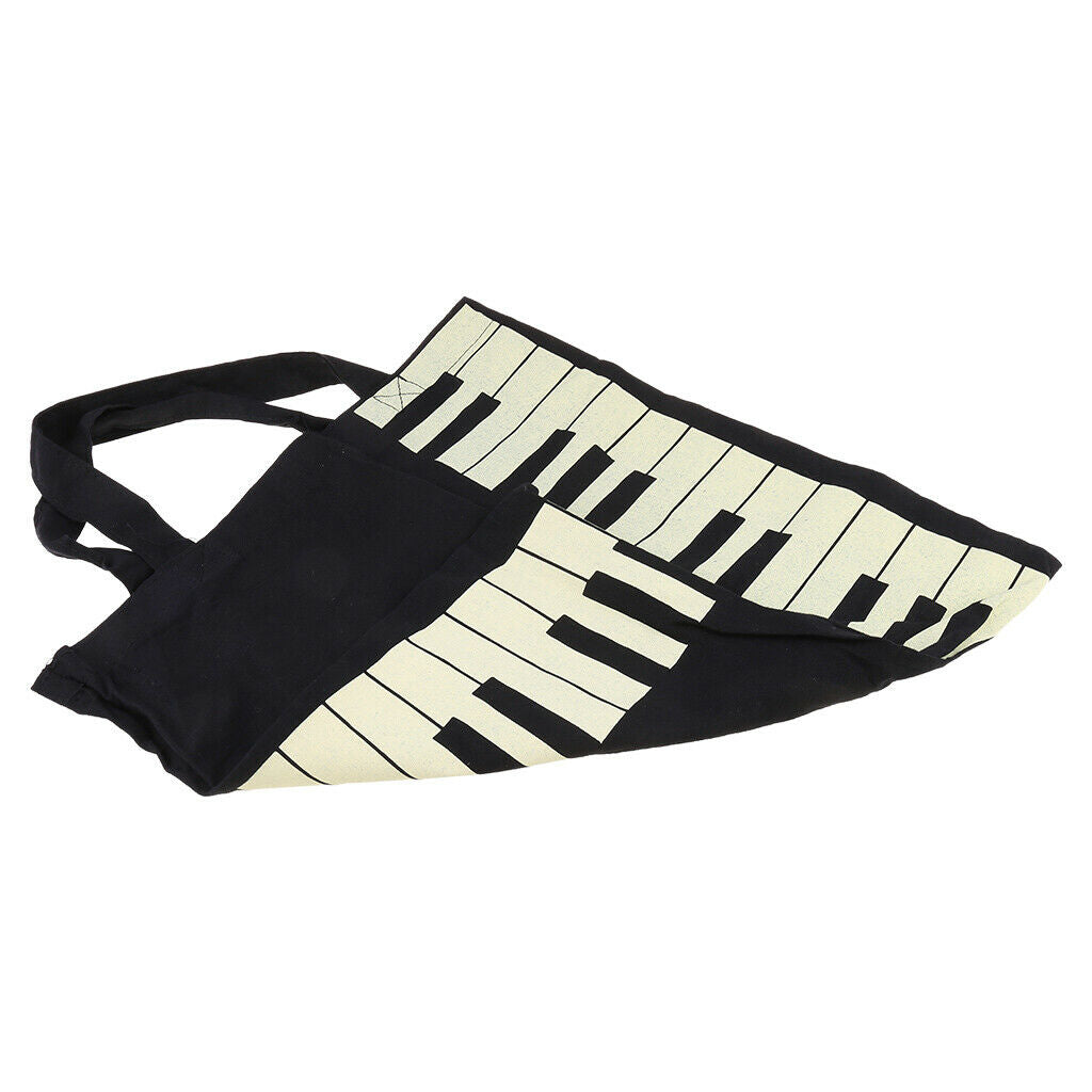 Fashion Black Piano Keys Music Handbag Tote Bag Shopping Bag Handbag